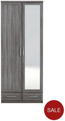 Texas 2-Door, 2-Drawer Mirrored Wardrobe