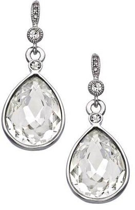 Carolee Silver and Crystal Royal Redeux Teardrop Earrings