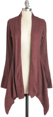 The Timing Inc Oh Mellow Again Cardigan in Rosewood