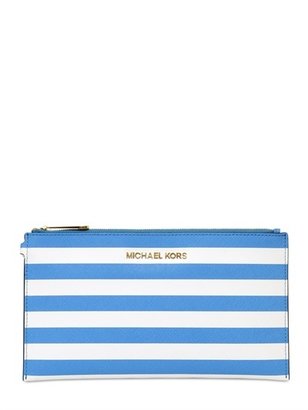 MICHAEL Michael Kors Stripped Saffiano Leather Pouch