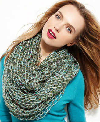David & Young Open Weave Loop With Metallic Scarf