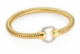 Roberto Coin Primavera Diamond & 18K Yellow Gold Woven Bracelet
