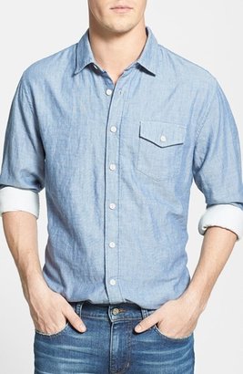 Grayers Trim Fit Double Cloth Chambray Sport Shirt