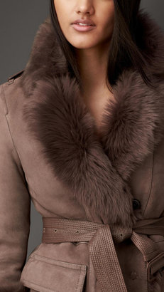 Burberry Revere Collar Shearling Coat