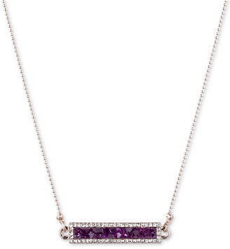Rachel Roy Rose Gold-Tone Purple Drusy Bar Pendant Necklace