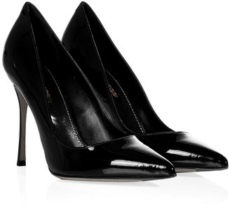 Sergio Rossi Patent Leather Pointed Toe Stilettos in Black