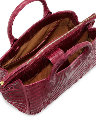 Nancy Gonzalez Cristina Medium Center-Zip Crocodile Tote Bag, Pink