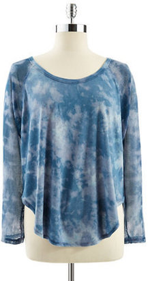 Jessica Simpson Tie-Dyed Sweatshirt with Mesh Sleeves