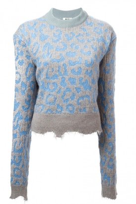 Acne 19657 Acne  Blue Gaze Animal Print Sweater
