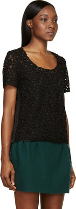 Burberry Black Silk Layered Lace T-Shirt