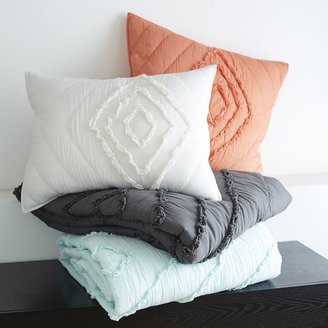 west elm Ruffled + Ruched Quilt - Peach Rose