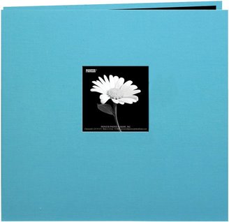 Pioneer 8 Inch by 8 Inch Postbound Fabric Frame Cover Memory Book, Turquoise Blue