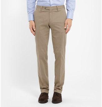 Canali Brushed Cotton-Blend Trousers