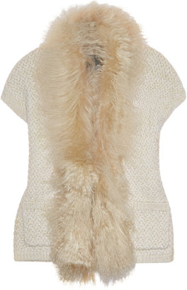 Karl Donoghue Karl by Shearling-trimmed knitted gilet
