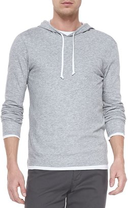 Vince Double-Layer Hoodie Pullover, Heather Steel