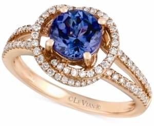 LeVian Tanzanite (1-1/5 ct. t.w.) and Diamond (3/8 ct. t.w.) Ring in 14k Rose Gold