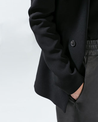 Zara 29489 Combined Blazer With A Knit Side Panel