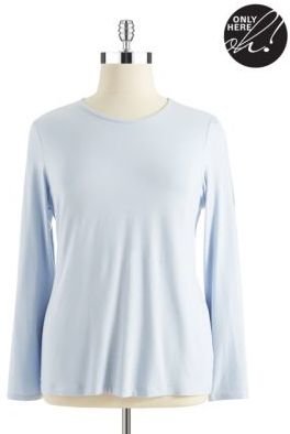 Lord & Taylor Plus Jersey Crew Neck Top