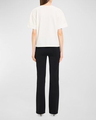 トップス theory Shirting Short Sleeve Cuff Shirt Theory Combo Cuff Short-Sleeve T-Shirt | Neiman Marcus