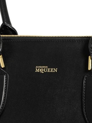 Alexander McQueen Heroine Brushed Leather Zip Up Tote Bag