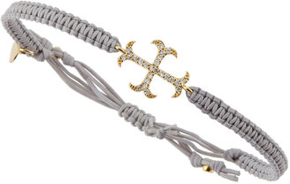 Tai 24K Gold-Plated Crystal Cross Bracelet, Gray