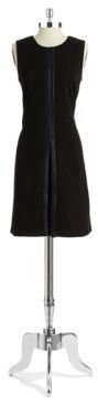 Calvin Klein Faux Leather Accented A Line Dress