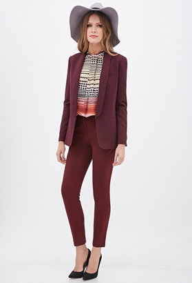 Forever 21 Contemporary Open-Front Shawl Lapel Blazer