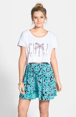 Volcom 'Sk8r Girl' Print Skater Skirt