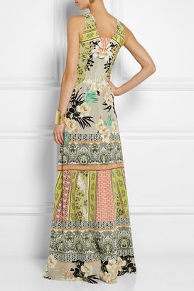 Etro Printed silk-crepe gown