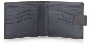 Jeff Banks Designer navy interior leather tab wallet