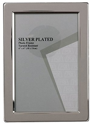 Evergreen Tarnish Resistant Silver Plated Narrow Edge Photo/Picture Frame, 4x6 inch