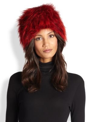 Adrienne Landau Fox Fur Hat