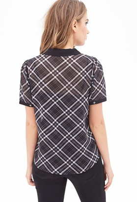 Forever 21 Plaid Peter Pan Collar Blouse