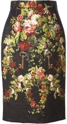 Dolce & Gabbana floral brocade skirt