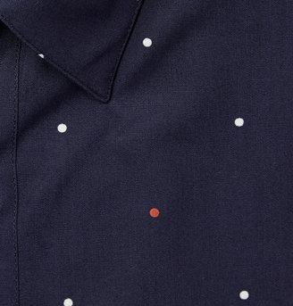 Paul Smith Navy Slim-Fit Printed Cotton Shirt