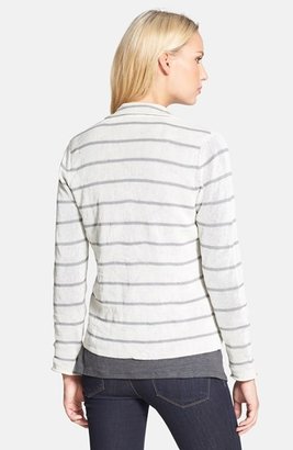 Eileen Fisher Notch Collar Stripe Sweater Jacket (Regular & Petite)