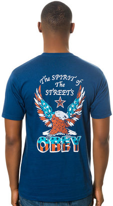 Obey The Spirit of the Streets Tee in Patrol Blue