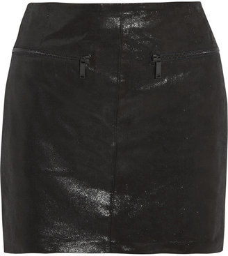 Karl Lagerfeld Paris Delphie coated leather mini skirt