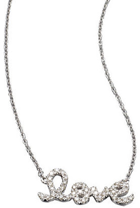 Sydney Evan Diamond & 14K White Gold Small Love Necklace