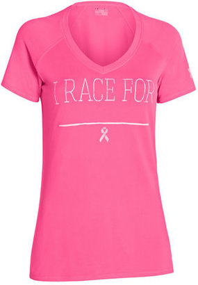Under Armour Power In Pink Race V Neck Tee
