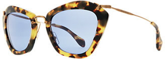 Miu Miu MU10NS 7S00A2 Octagonal Acetate Framed Sunglasses, Yellow