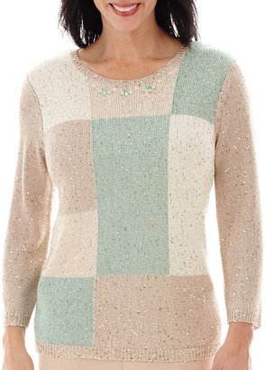 Alfred Dunner Tivoli Gardens 3/4-Sleeve Colorblock Sweater