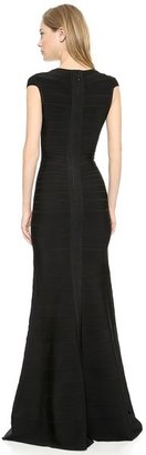 Herve Leger Sleeveless Roma Gown