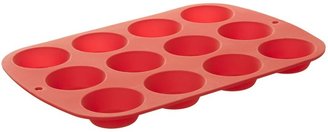 Linea Silicone 12 Cup Bun Mould, Red