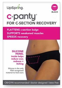 Upspring C-Panty Extra Small/Small Classic Waist C-Section Recovery Panty in Black