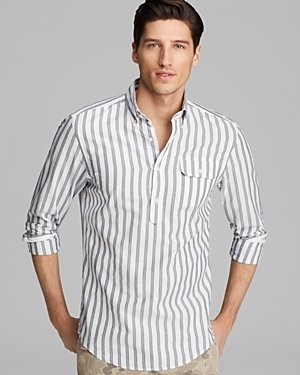Michael Bastian Gant By Gant by Oxford Bar Stripe Pullover Button Down Shirt - Slim Fit