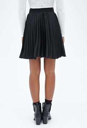 Forever 21 Accordion Pleated Satin Skirt