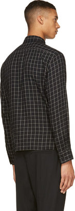 SASQUATCHfabrix. Black Check Flannel Panel Button-Up Shirt