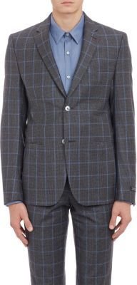 Barneys New York Puppytooth & Windowpane Check Renzo Two-Button Sportcoat