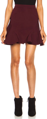 Cushnie Viscose Flared Mini Viscose-Blend Skirt in Bordeaux